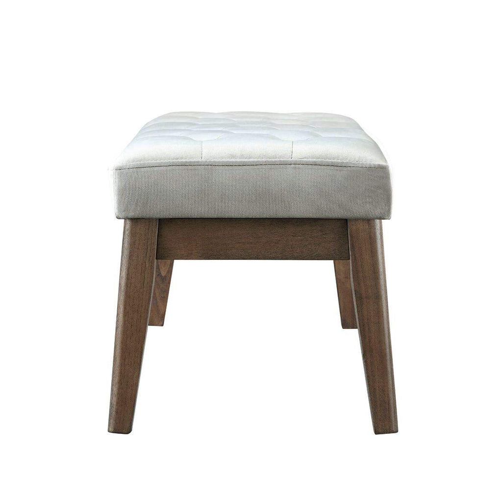Velvet Upholstered Tufted Entryway Bench with Solid Wood Leg K739362