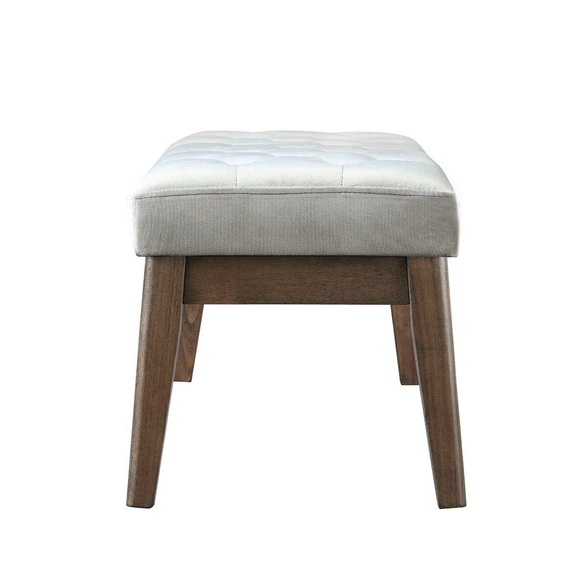 Velvet Upholstered Tufted Entryway Bench with Solid Wood Leg K739362