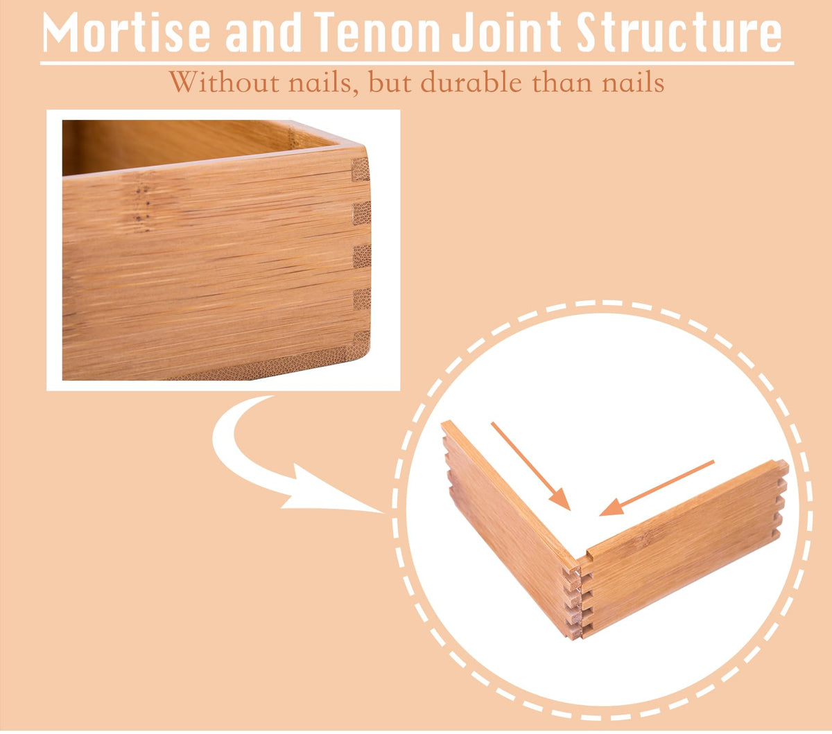 Bamboo Organizer Storage Boxes 4"*4" P420055