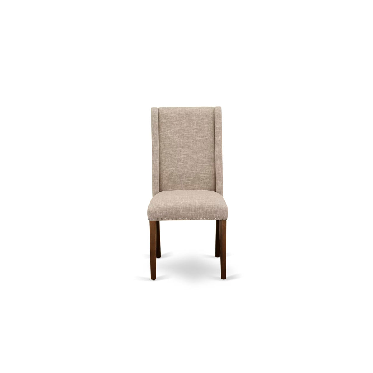 5-piece Wooden Dining Room Set with 4 Light Tan Linen Chairs T8532