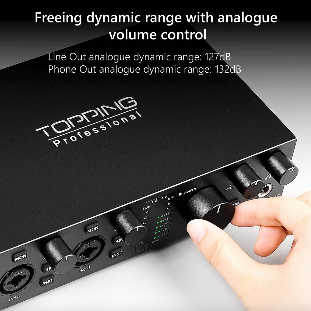 USB Audio Interface with 48V Phantom Power, Black G52728