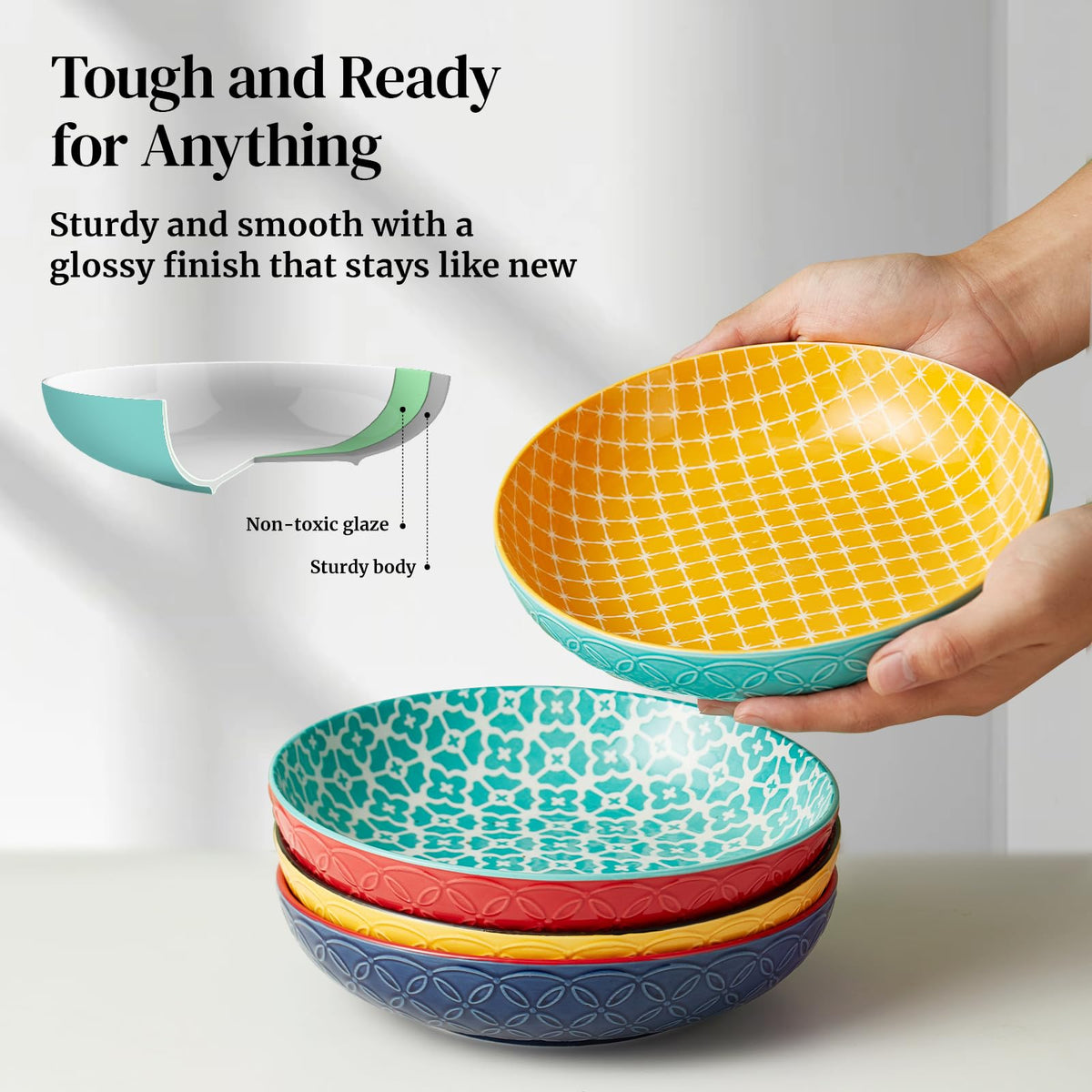 8.5" Porcelain Serving Bowls Set of 4 B947