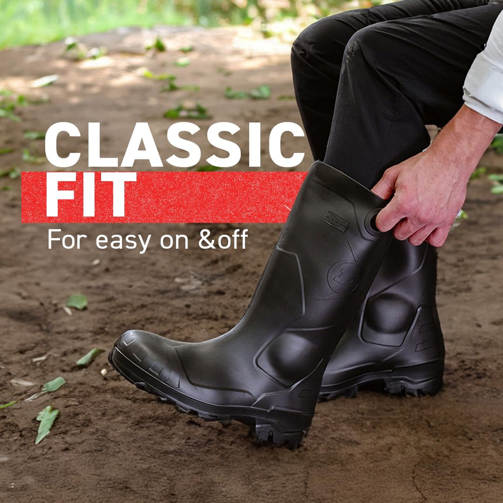 Black Steel Toe Rubber Work Boots T800020