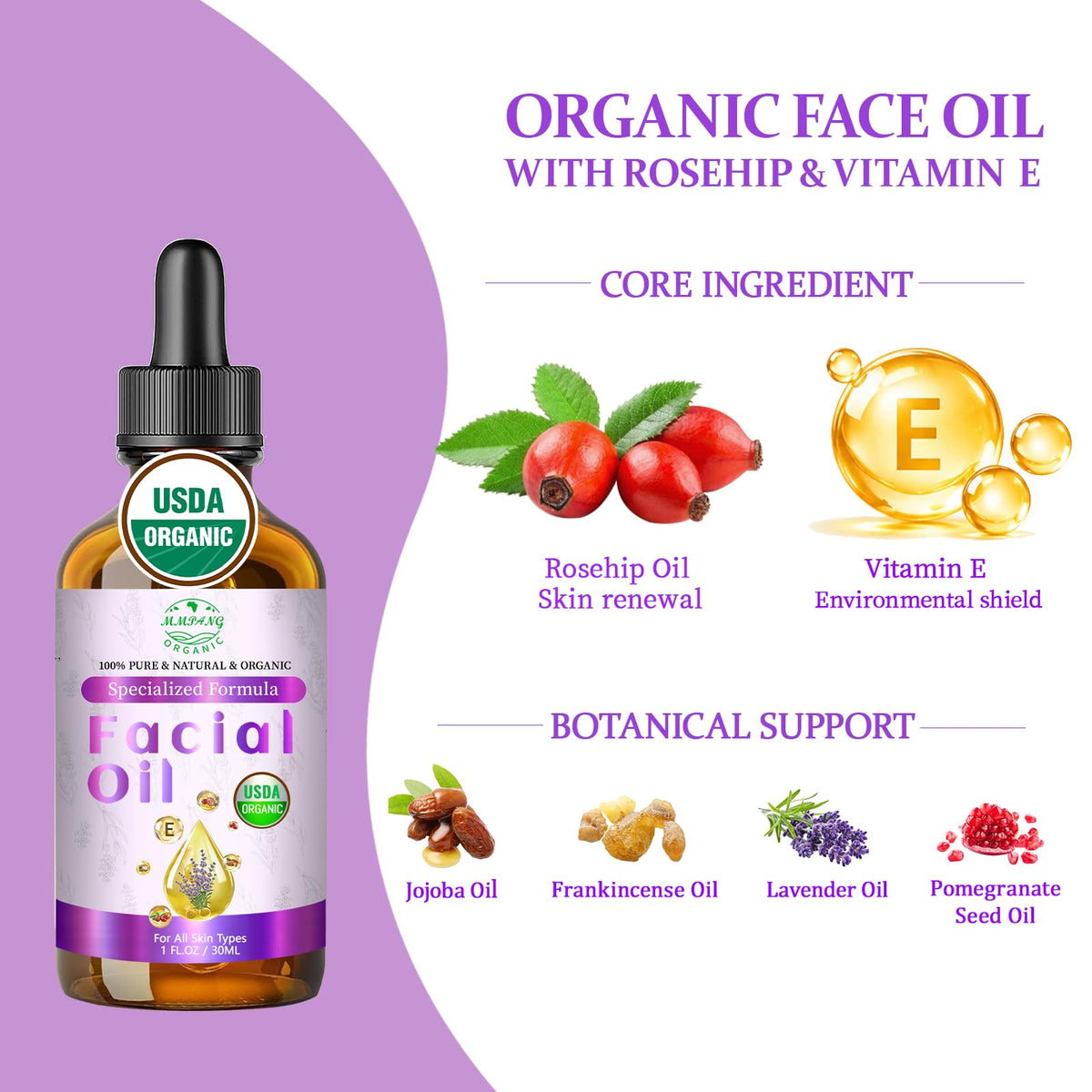 Organic Rosehip Facial Oil F7184