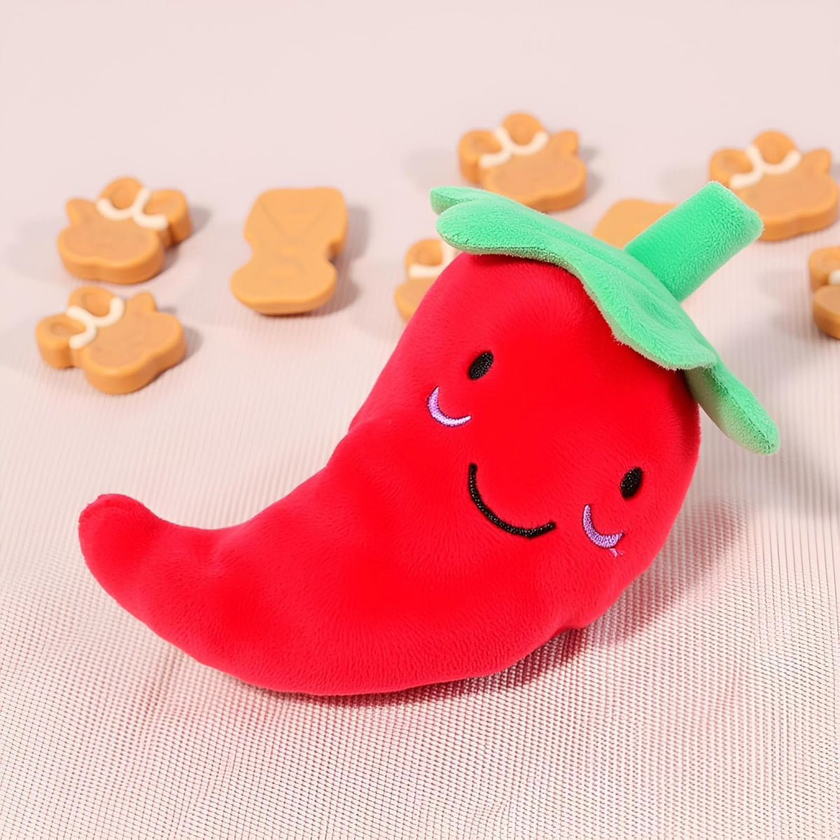 Red Squeaky Plush Dog Toys X2294