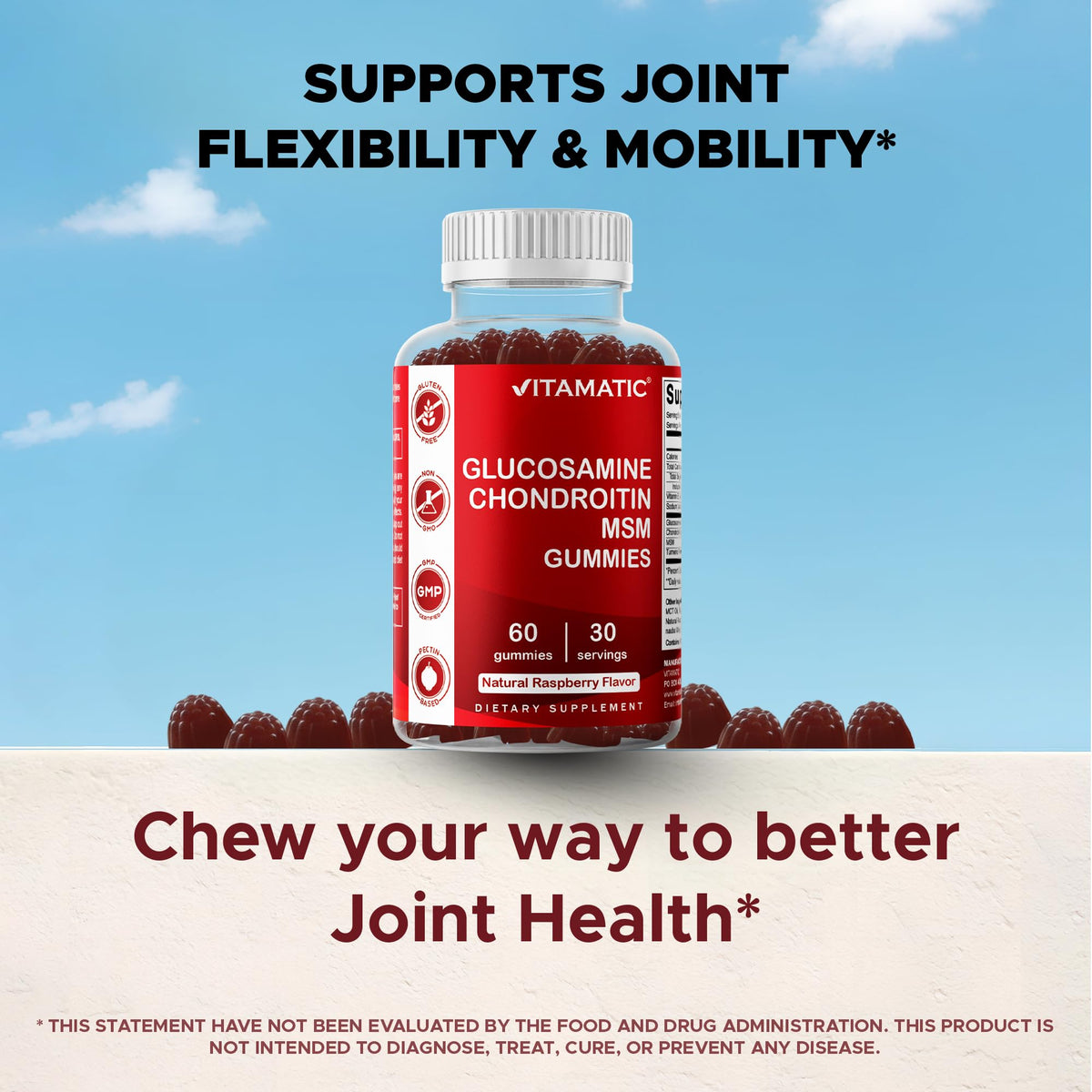 Glucosamine Chondroitin with MSM & Vitamin E 60 Gummies B920488
