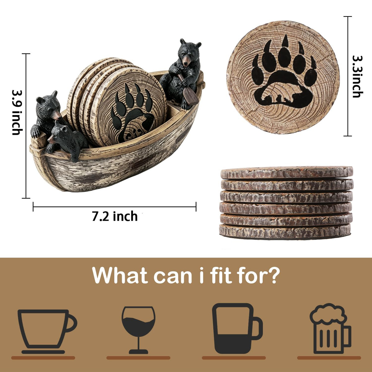 6 Non-Slip Bar Coasters D821261
