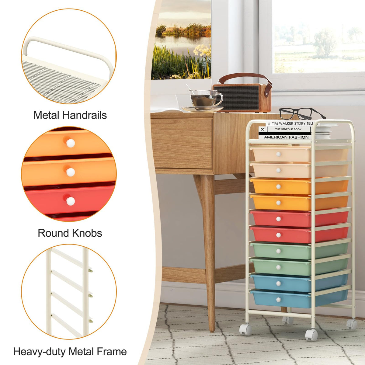 10 Drawer Rolling Storage Cart N779608