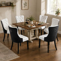 White Black PU Dining Chairs Set of 6 D427113