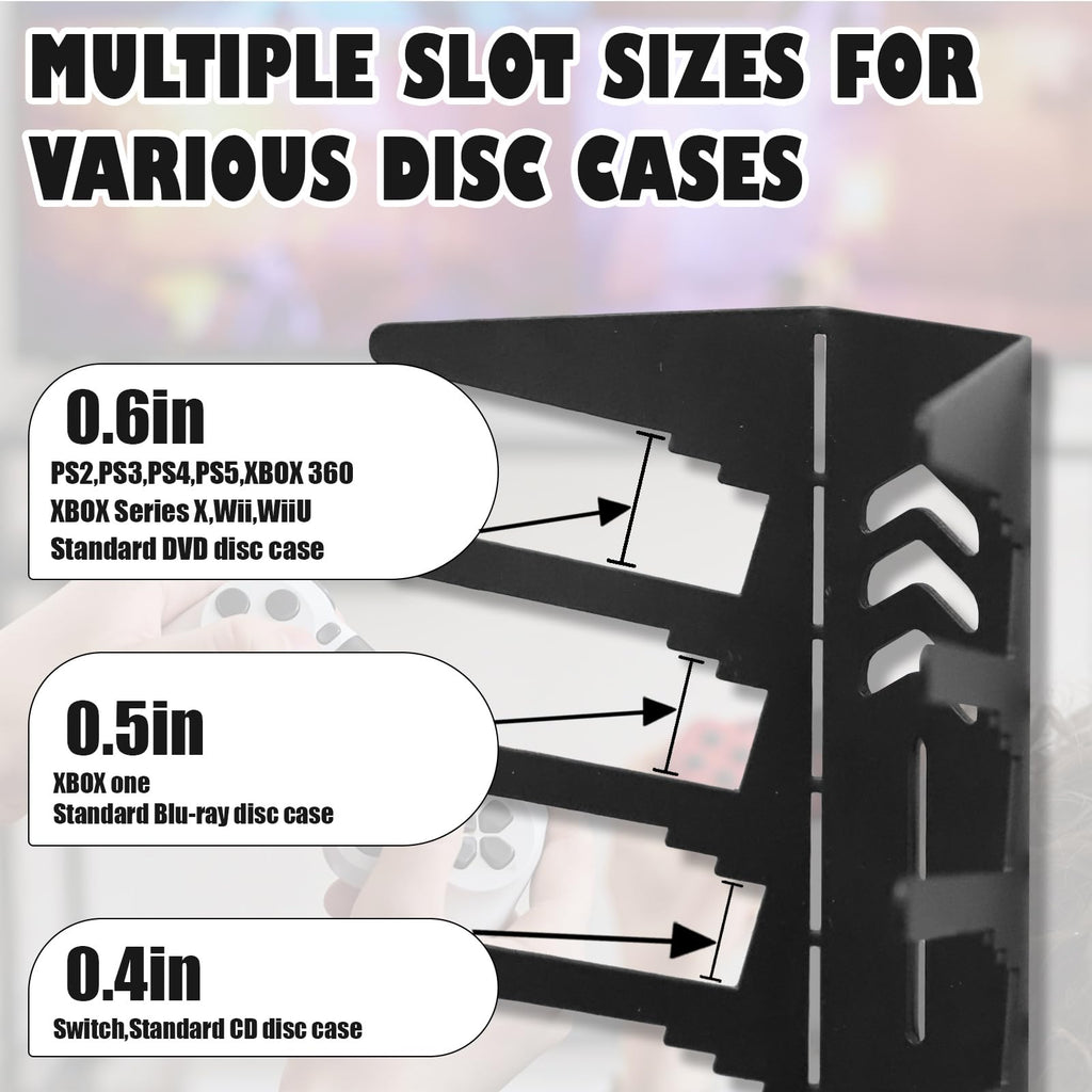 4-Pack Wall Mount Metal DVD Rack Holds 72 Games V332249