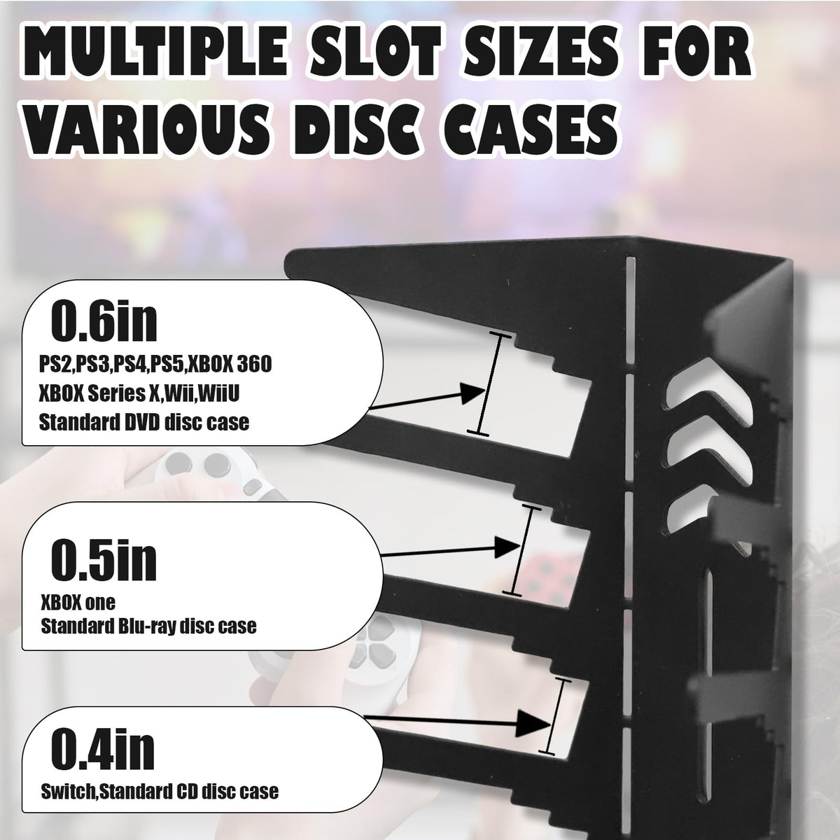 4-Pack Wall Mount Metal DVD Rack Holds 72 Games V332249