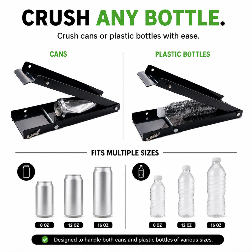 Heavy Duty Aluminum Foldable Can Crusher with Non-Slip Base Y417813