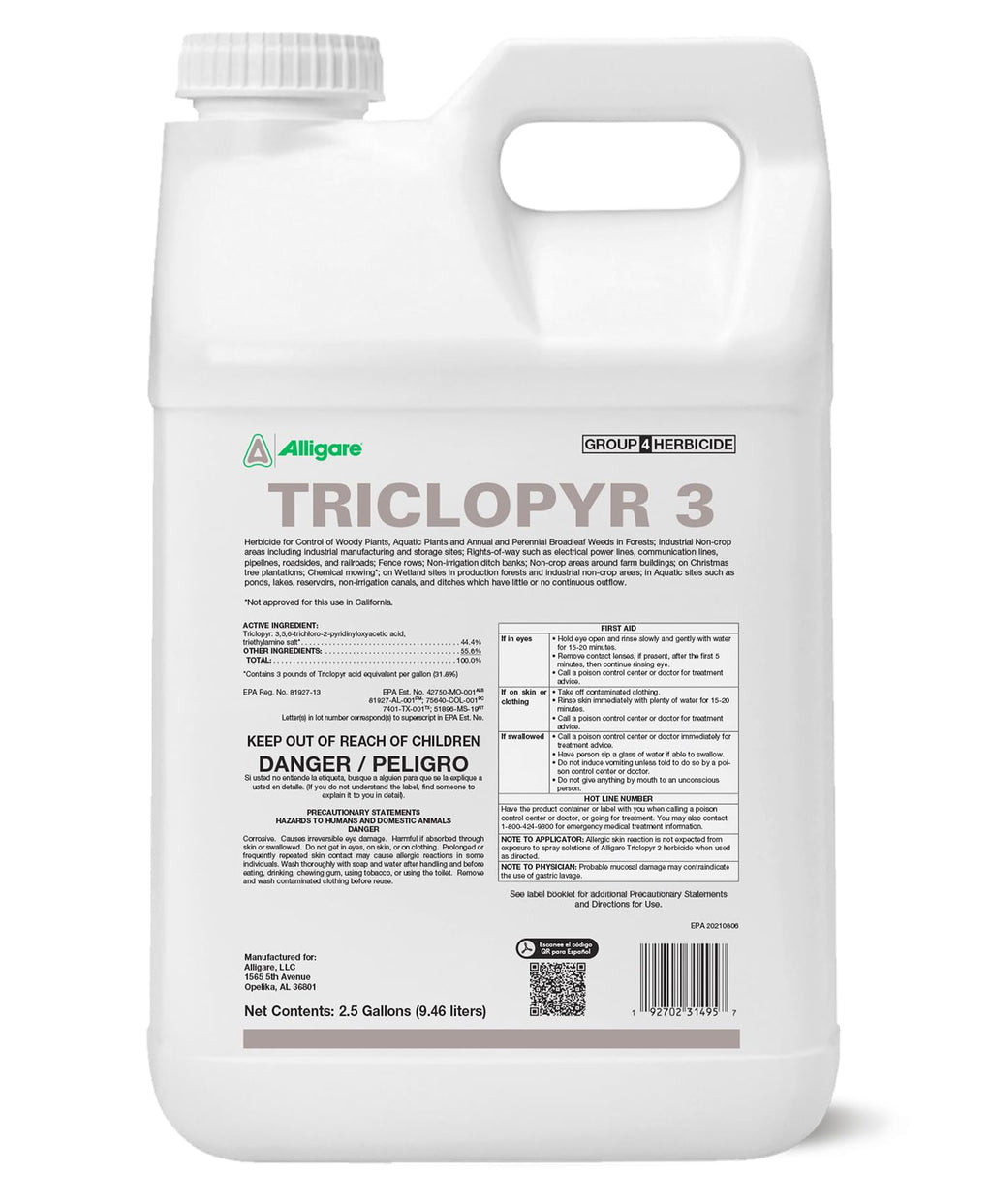 Triclopyr 3 Herbicide 2.5 Gal Y69107