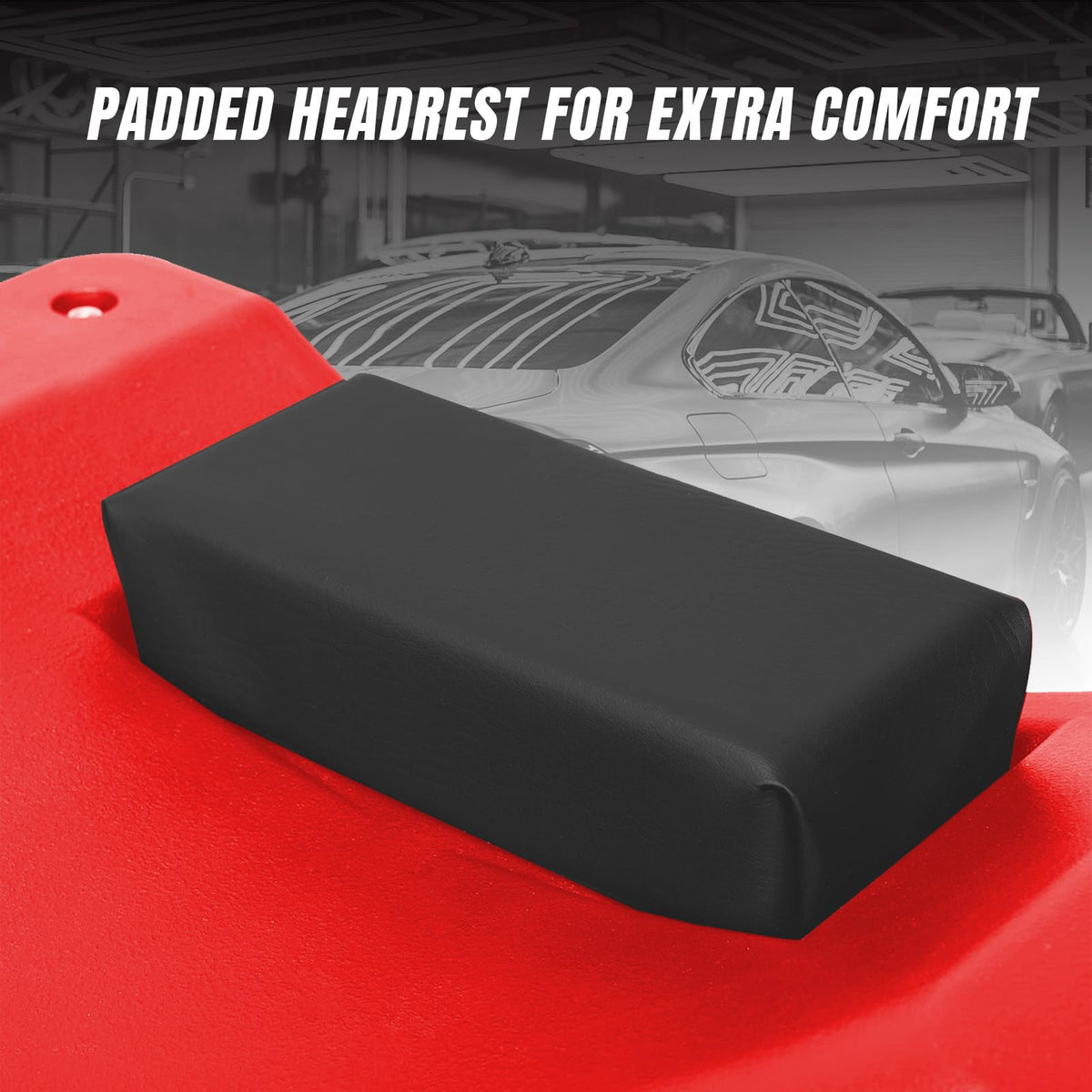 Rolling Garage Creeper with Padded Headrest and 6 Casters I58851