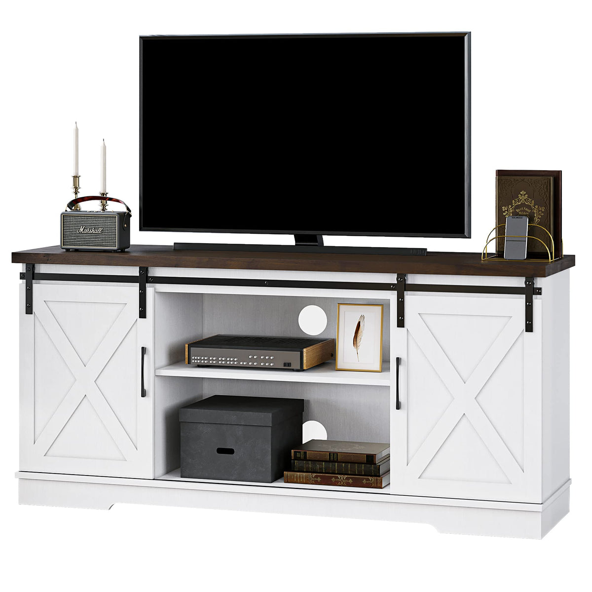 Farmhouse TV Stand Entertainment Center for 65 Inch TV A60599