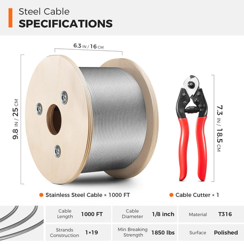 1/8" Stainless Steel Cable Q357265