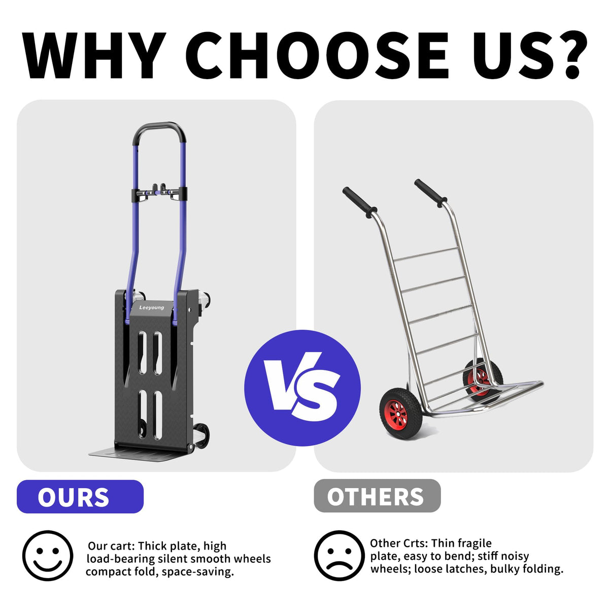 3-in-1 Folding Hand Truck 330lbs Portable Dolly Cart with Adjustable Handle R549055