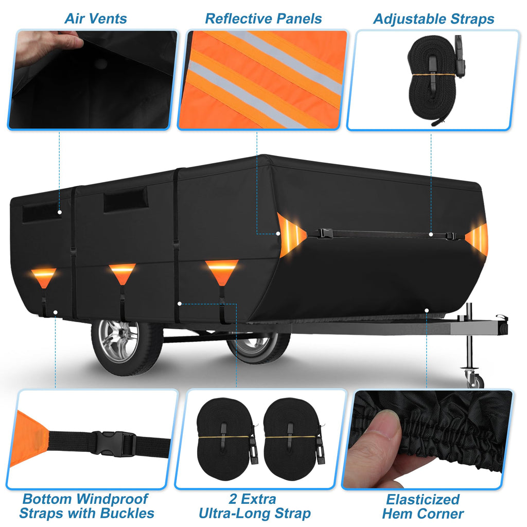14ft-16ft Heavy Duty Oxford Waterproof Pop-Up Camper Cover V375195