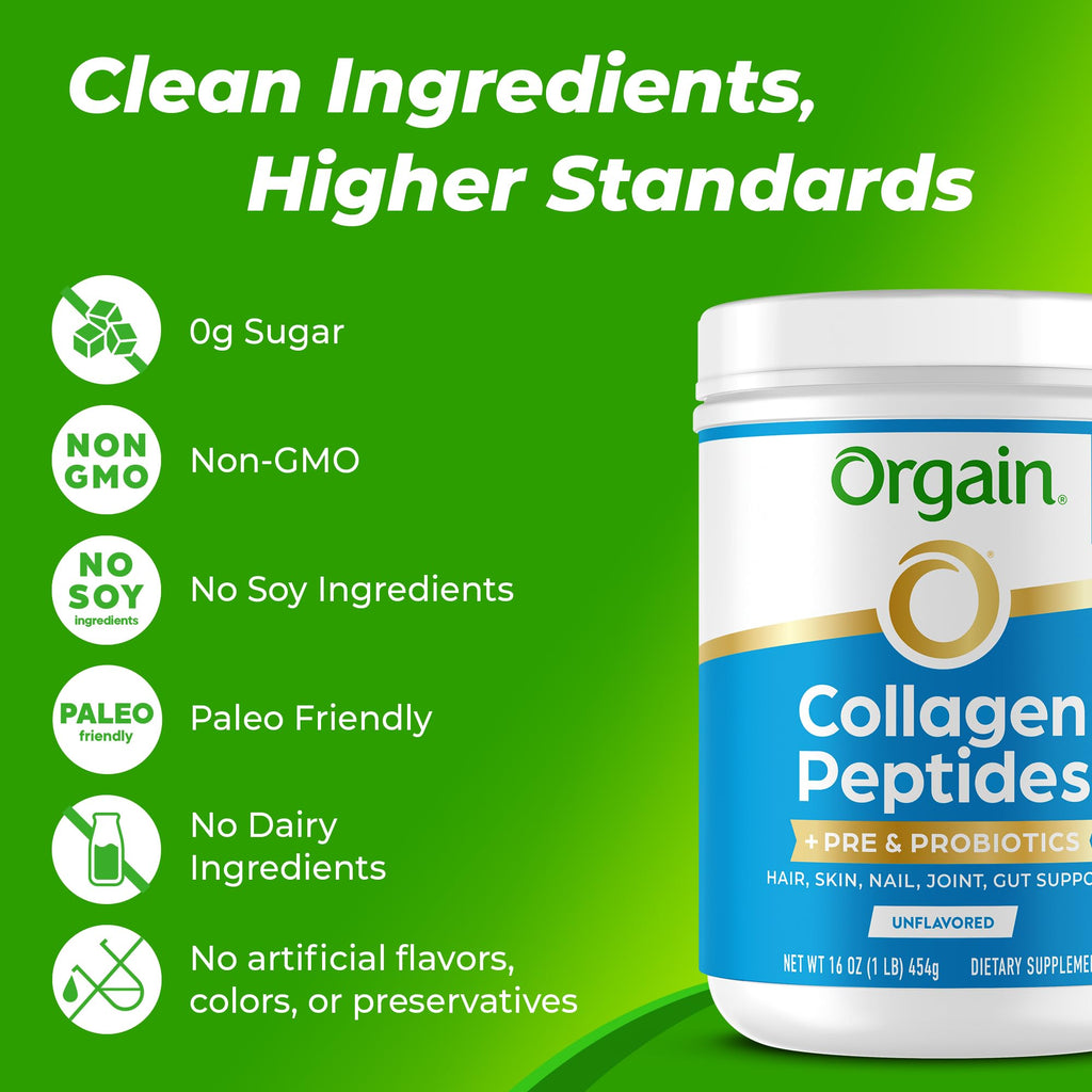 Collagen Peptides + Prebiotic & Probiotics Powder, 1lb N146