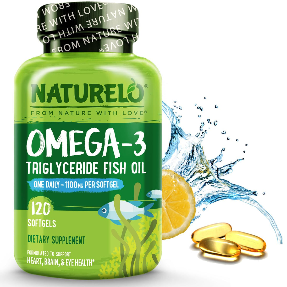 Omega 3 Fish Oil Supplement 1100mg 120 Softgels Z980696