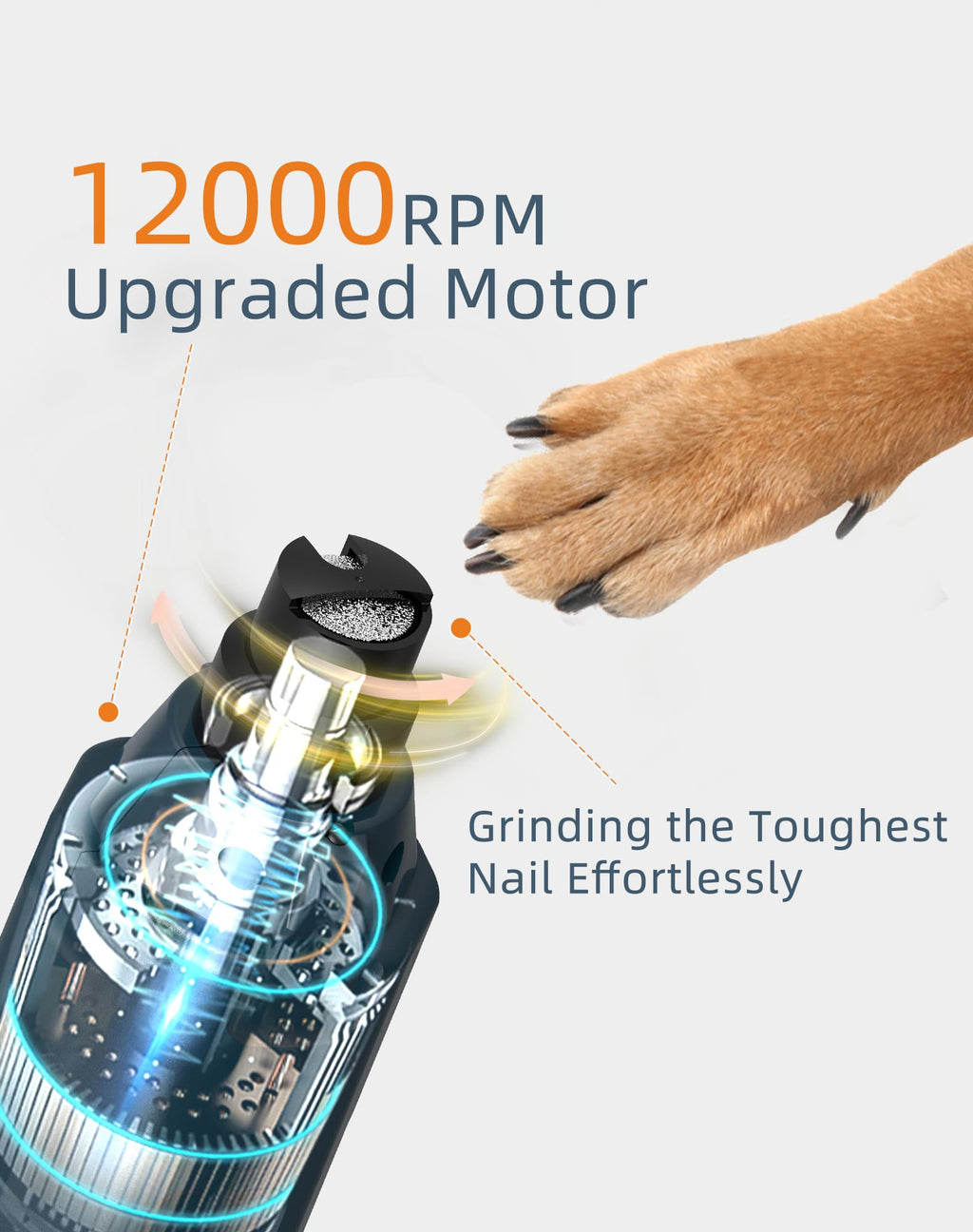 Dog Nail Grinder with 2 LED Lights Q9906