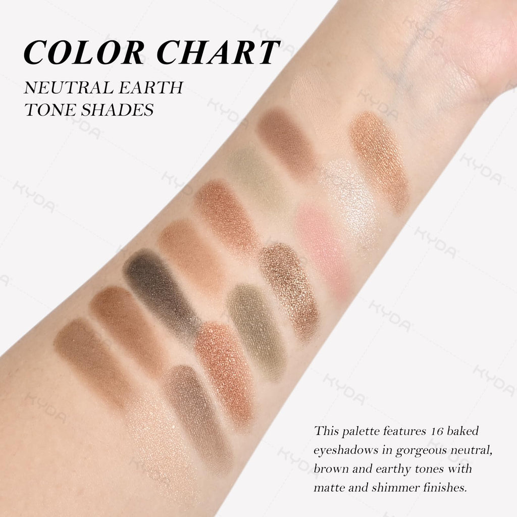 16 Colors Baked Eyeshadow Palette Matte Shimmer Finish F13769