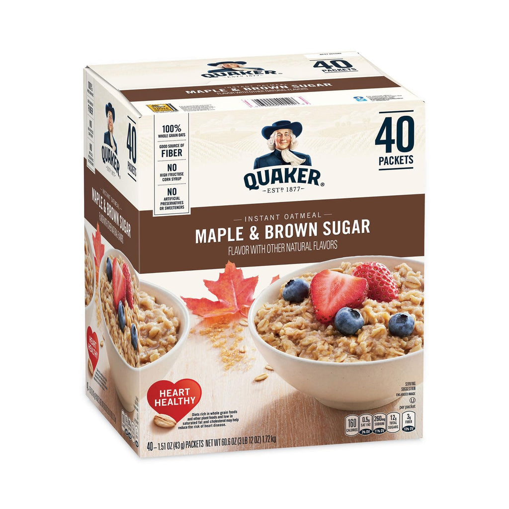 Instant Oatmeal Cereal, Maple and Brown Sugar, 40-1.51 oz packets R426772