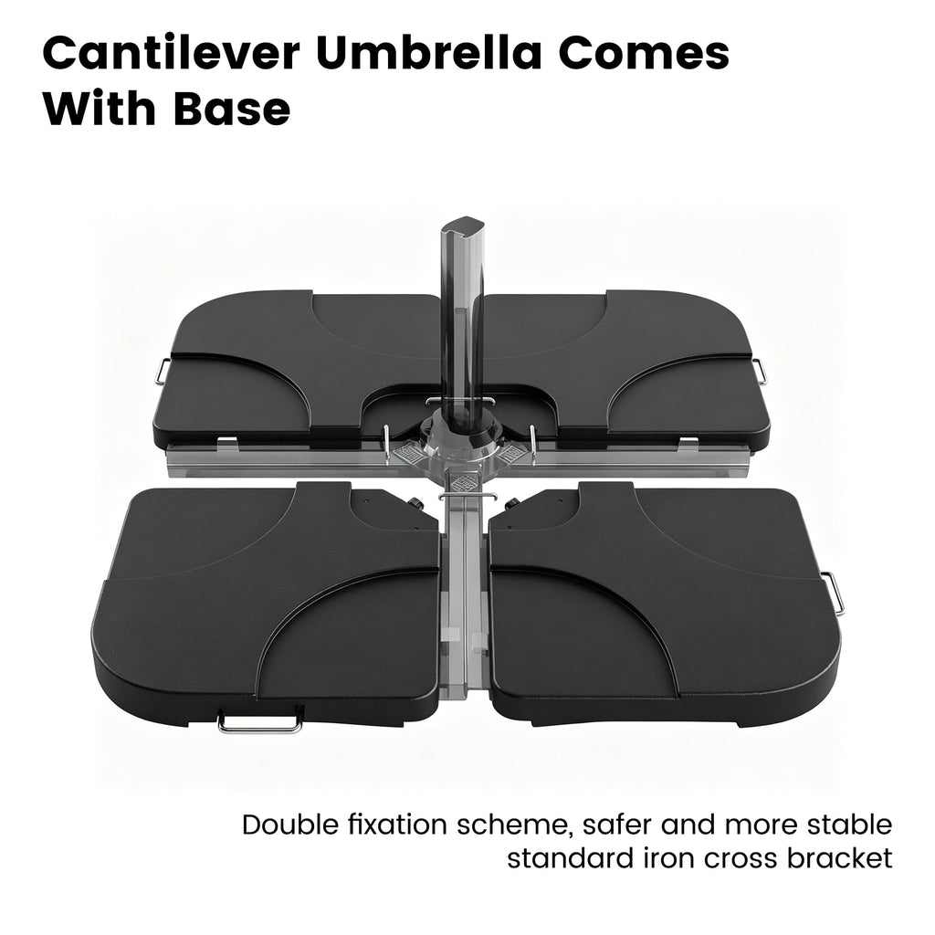 Cantilever Umbrella with Base and Lights Y62819