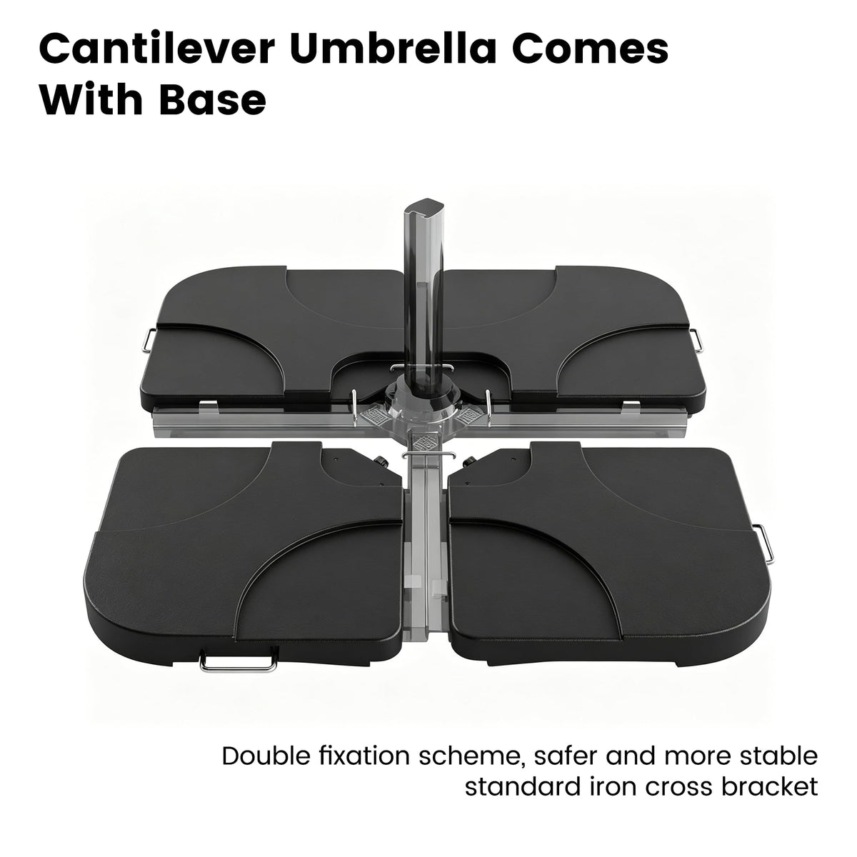Cantilever Umbrella with Base and Lights Y62819