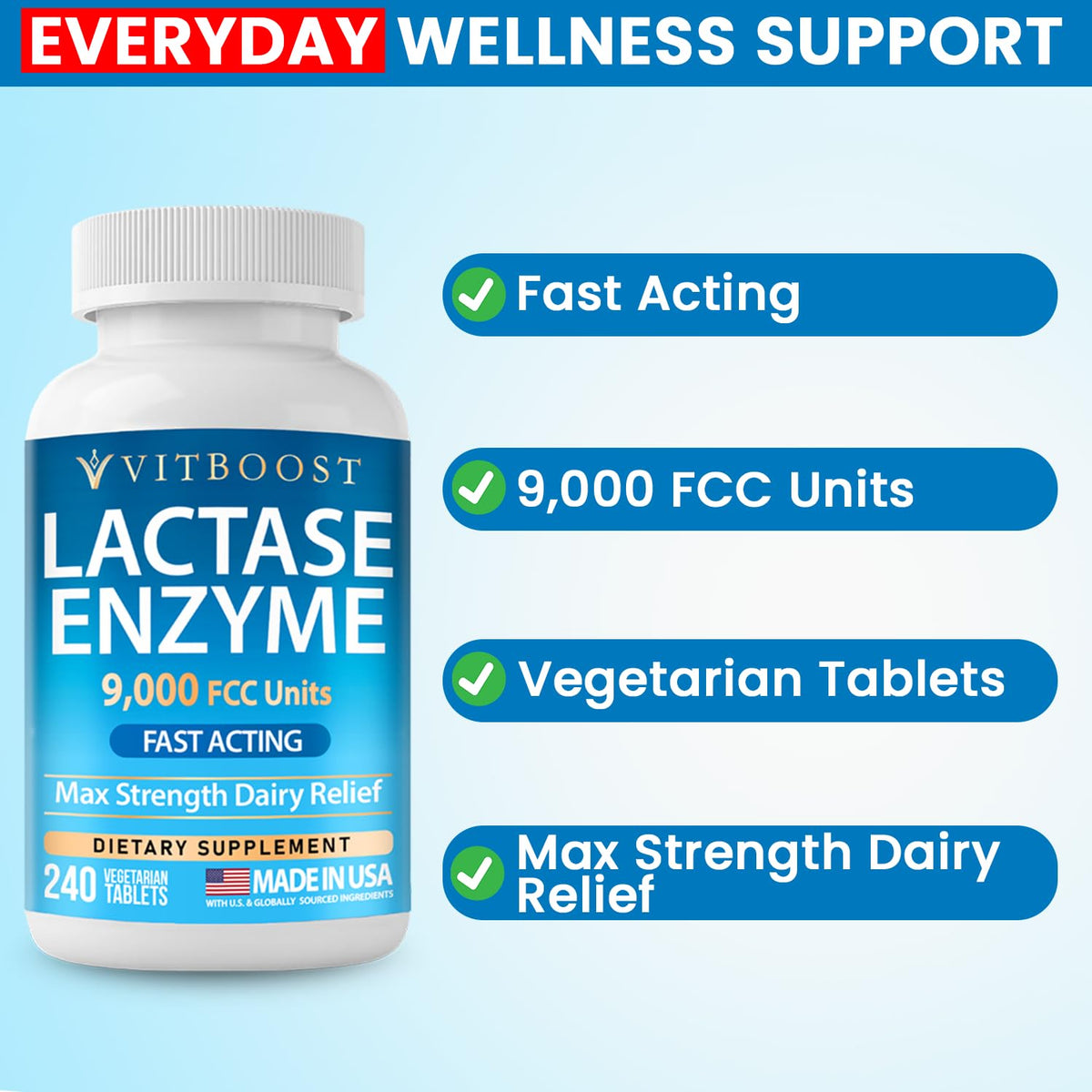 Lactase Enzyme 240 Tablets U59876