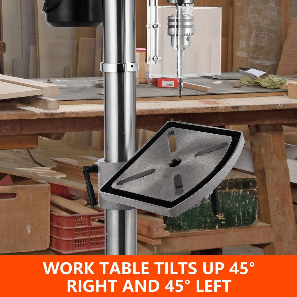15 in Benchtop Drill Press with 7.5 Amp Variable Speed Tilting Worktable T48345