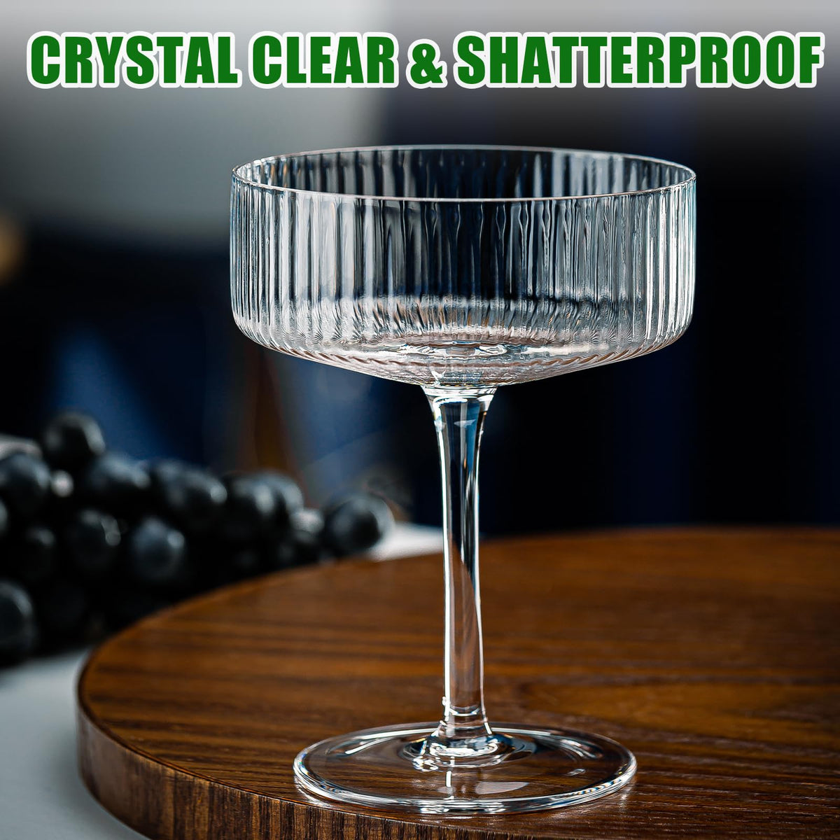 12 Pcs 10oz Acrylic Stem Cocktail Glassware Set J64084