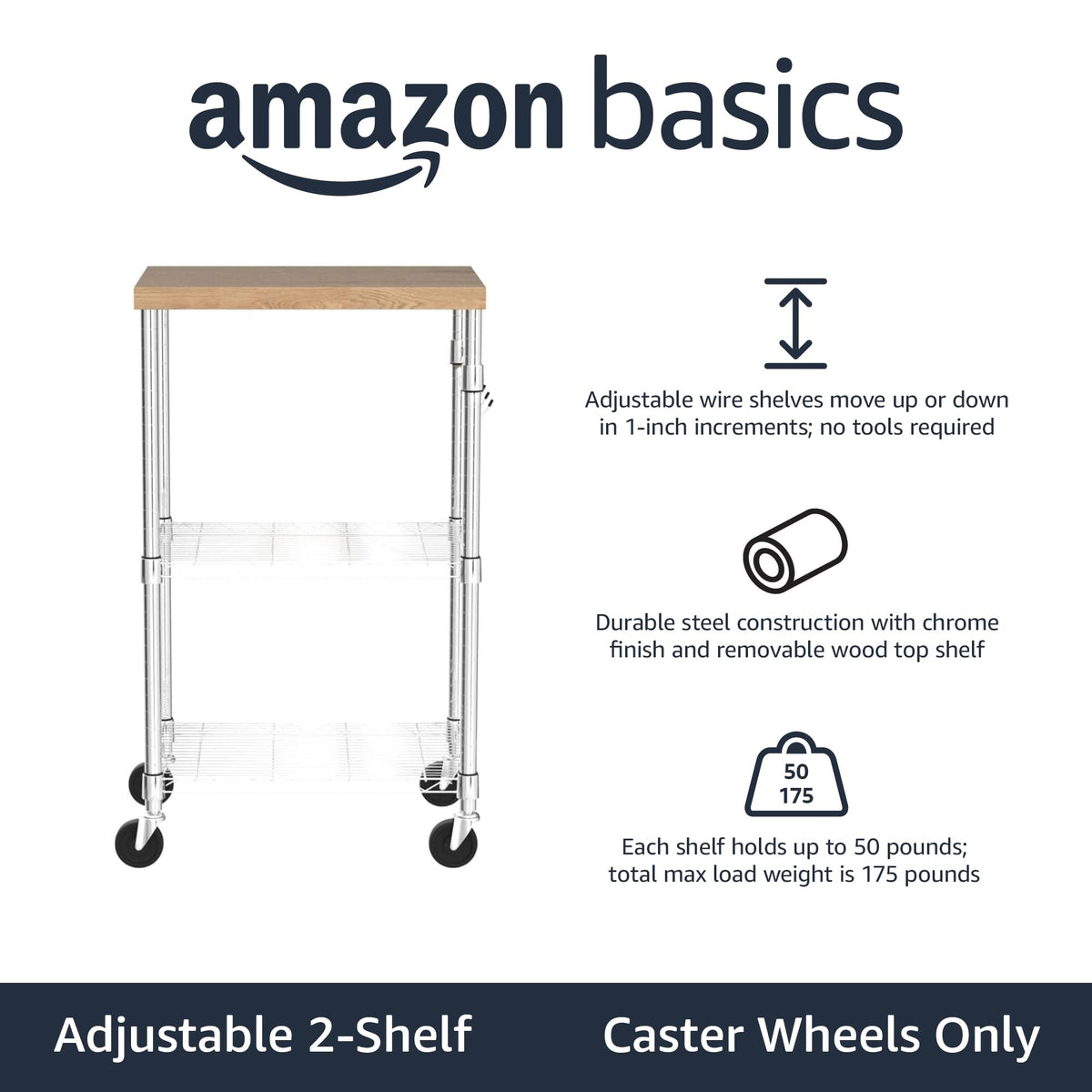 3-Tier Kitchen Storage Rack with Caster Wheels F634568