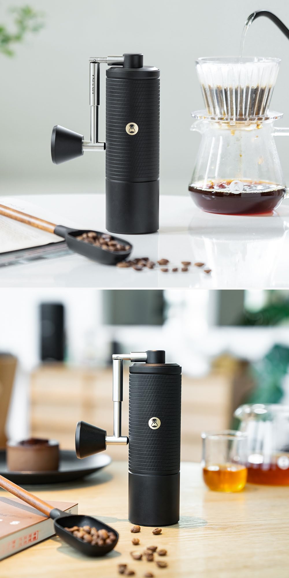 Manual Coffee Grinder 30g CNC Stainless Steel Conical Burr Matte Black R10418