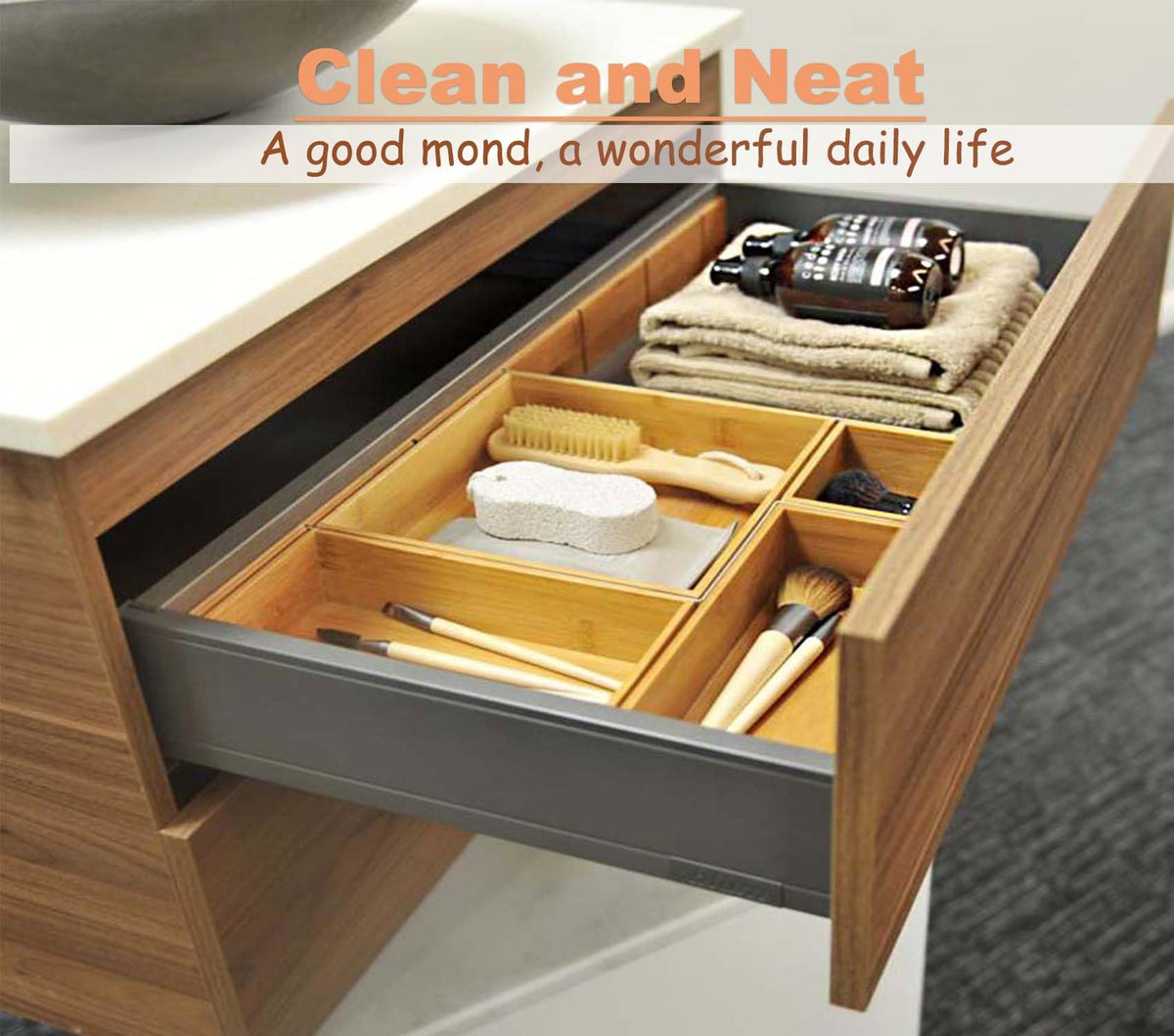 Bamboo Organizer Storage Boxes 4"*4" P420055