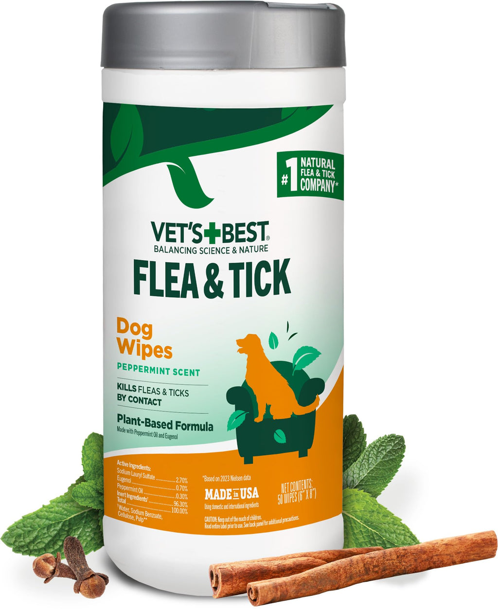 Plant-Based Flea & Tick Wipes 50 Count Y18936