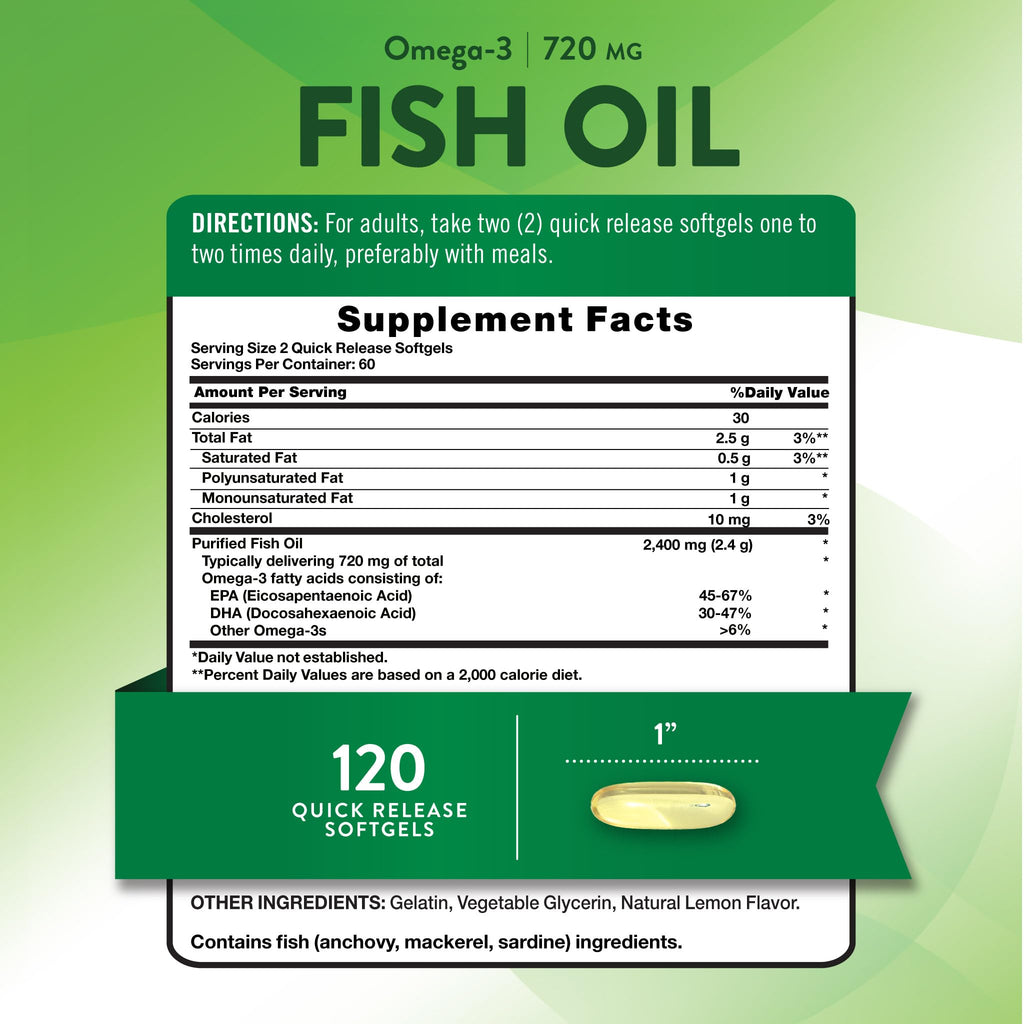 Fish Oil 2400mg 120 Softgels H387