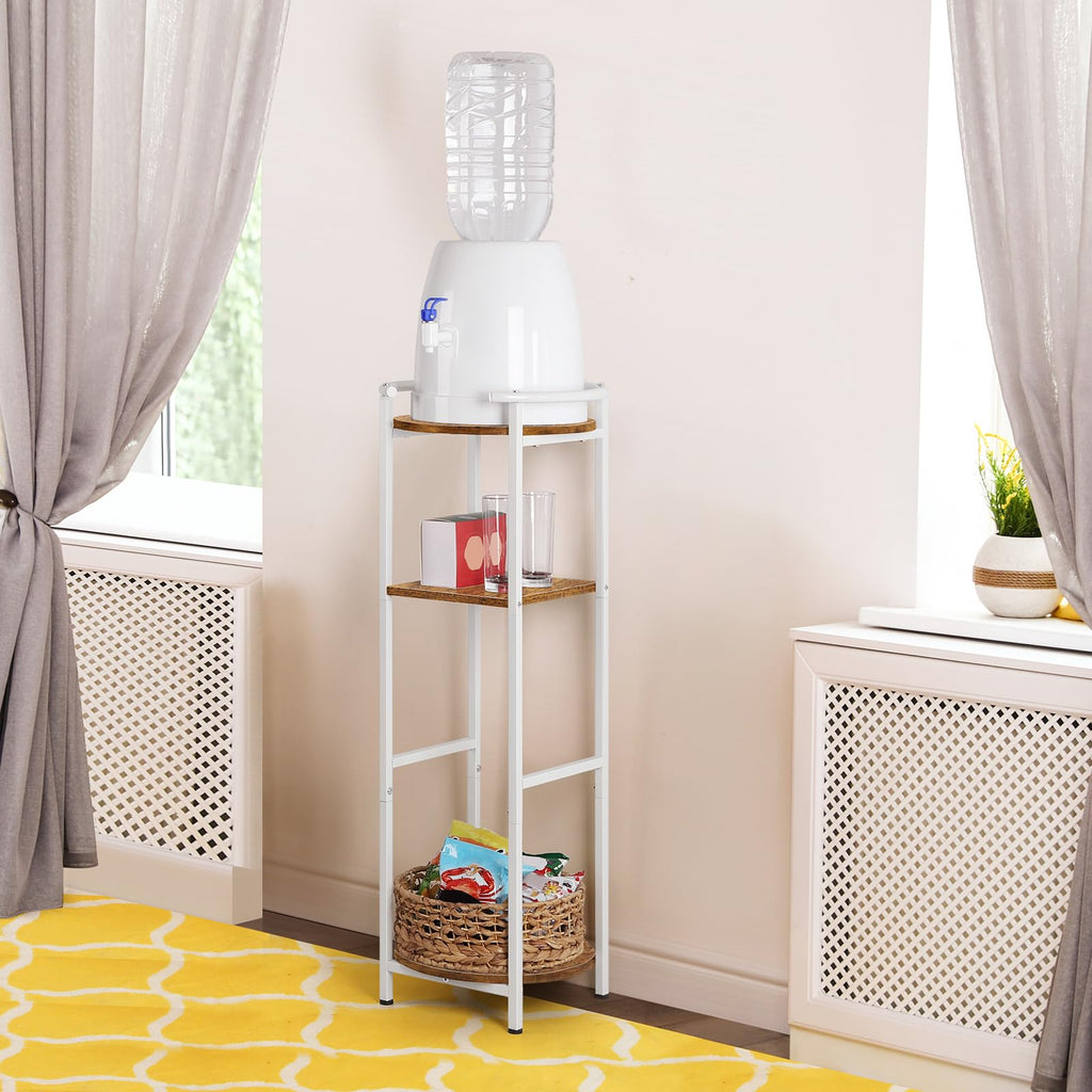 3 Tier Freestanding Water Dispenser Stand with Ceramic Crocks, White X75234