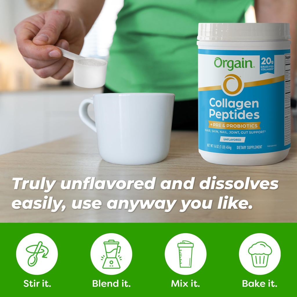Collagen Peptides + Prebiotic & Probiotics Powder, 1lb N146