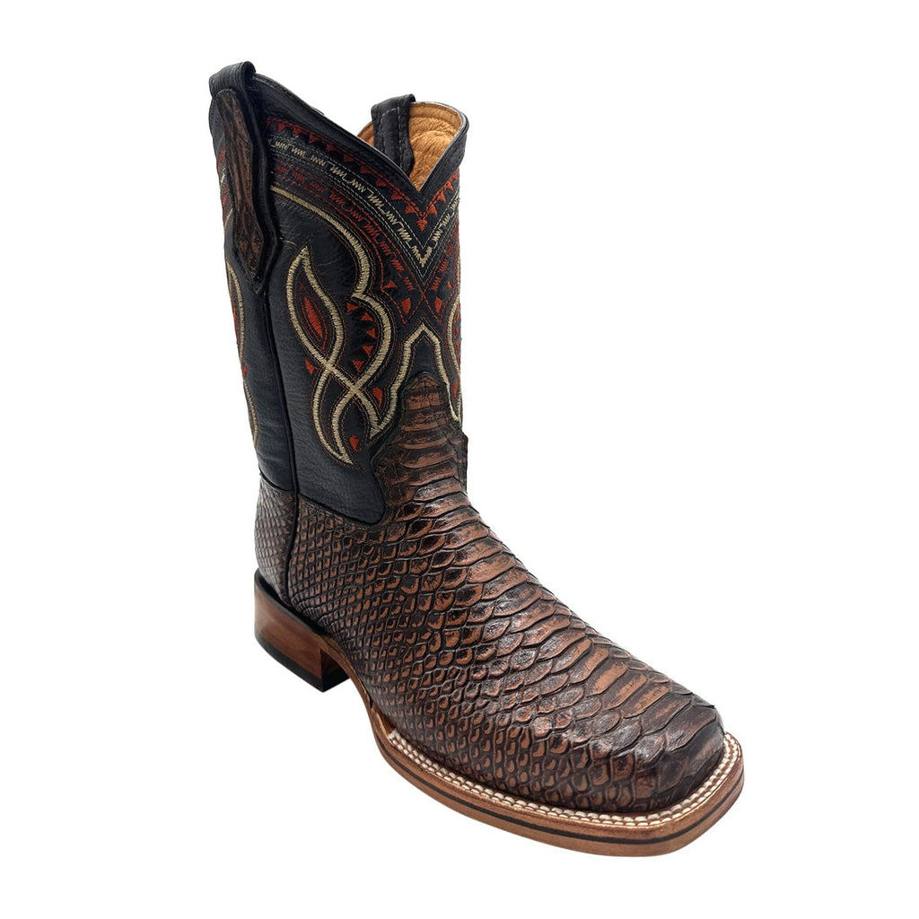Mens Snakeskin Print Leather Western Boots F865978