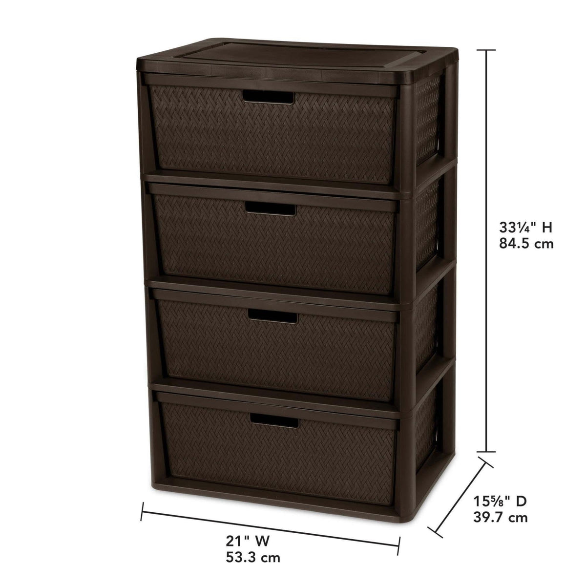 Brown 4 Drawer Storage Tower C408877