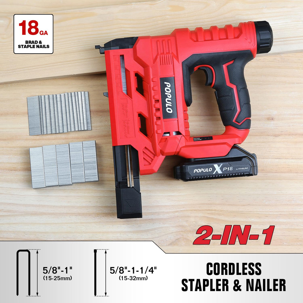 18 Gauge 2 In 1 Cordless Brad Nailer Stapler I1983