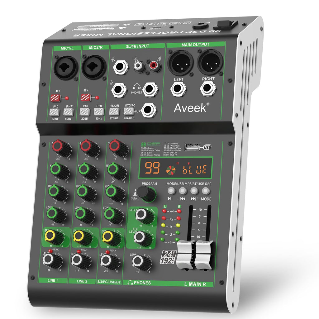 4 Channel Audio Mixer with Bluetooth and USB K55980