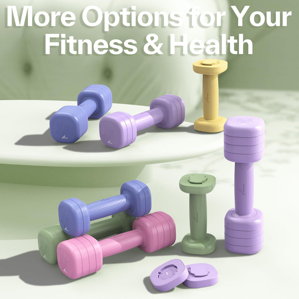 Adjustable Dumbbell Set of 2, 4 in 1 Free Weights with Soft Rubber Handle O349