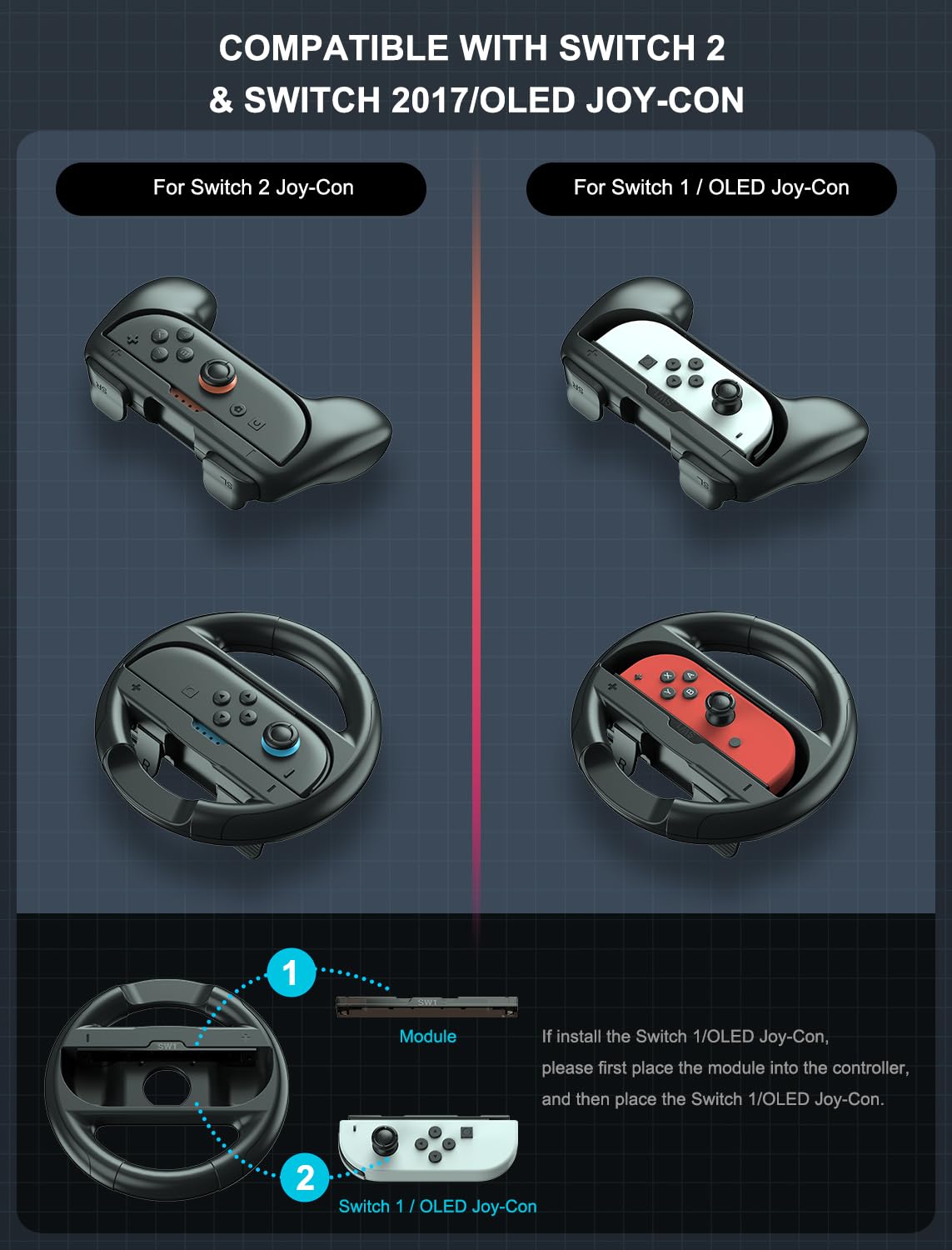 Joy-Con Grips & Steering Wheels Bundle J43301
