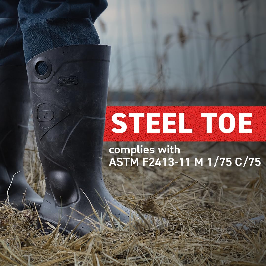 Black Steel Toe Rubber Work Boots T800020