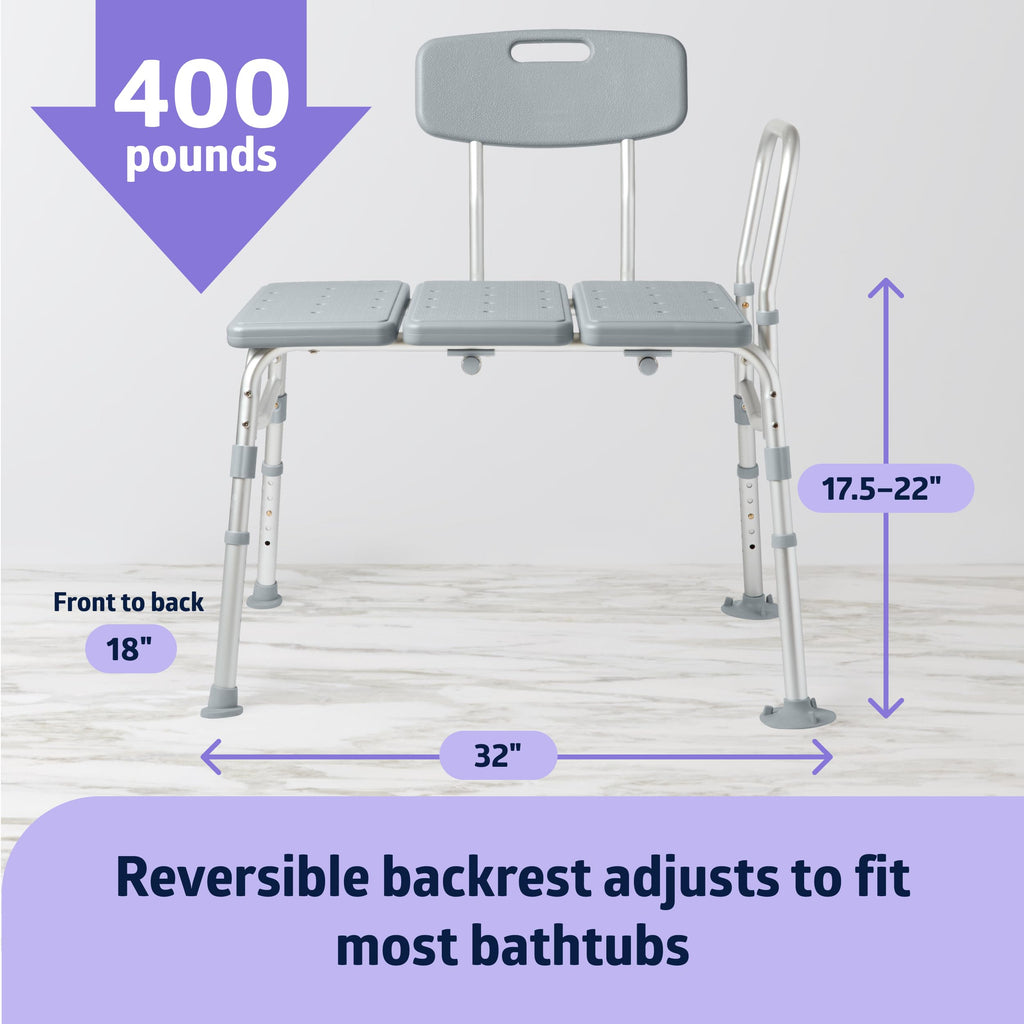 Adjustable Transfer Bench with Slip-resistant Feet W55086