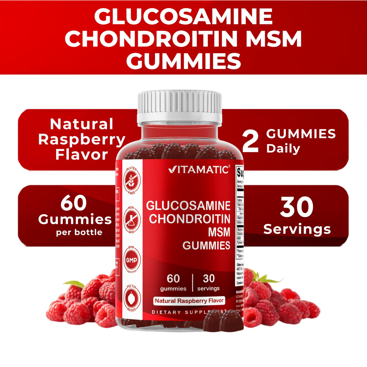 Glucosamine Chondroitin with MSM & Vitamin E 60 Gummies B920488