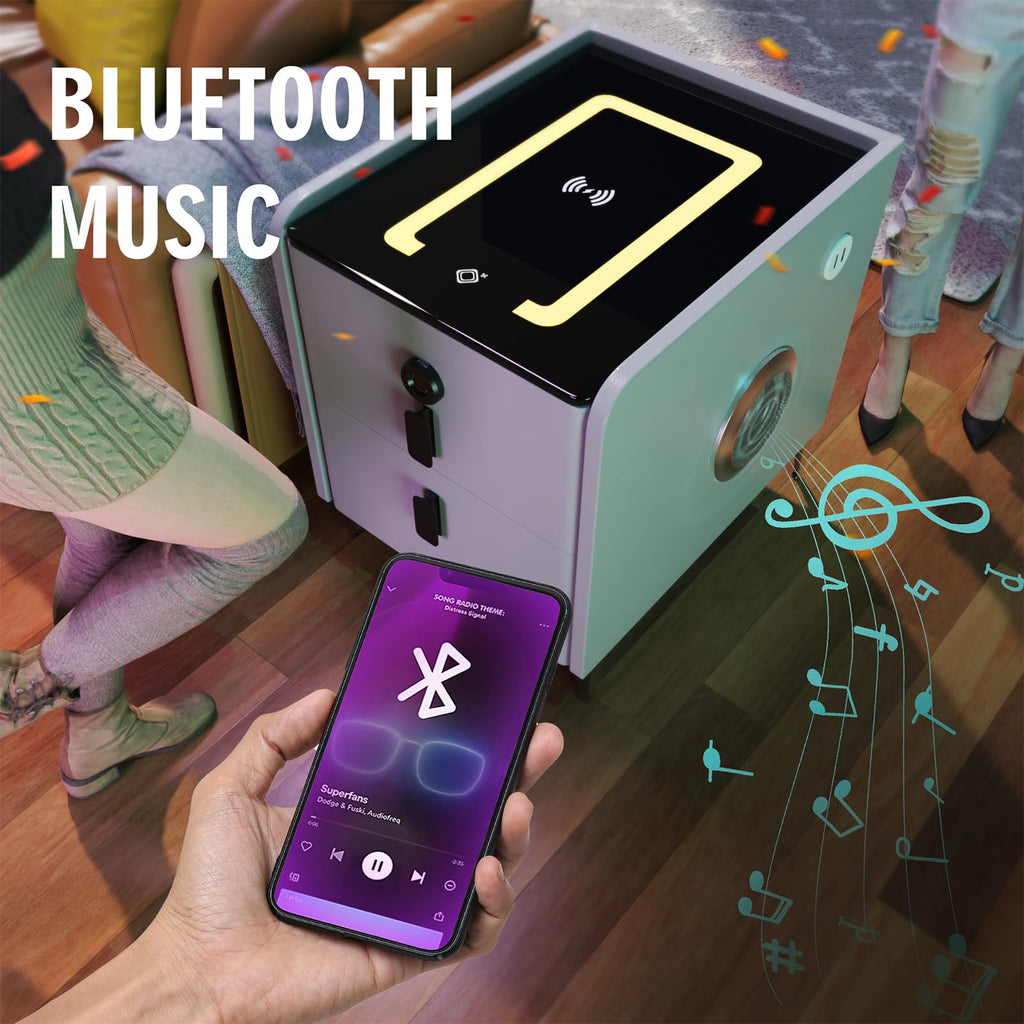 Wireless Charging Nightstand with 2 Drawers X8650