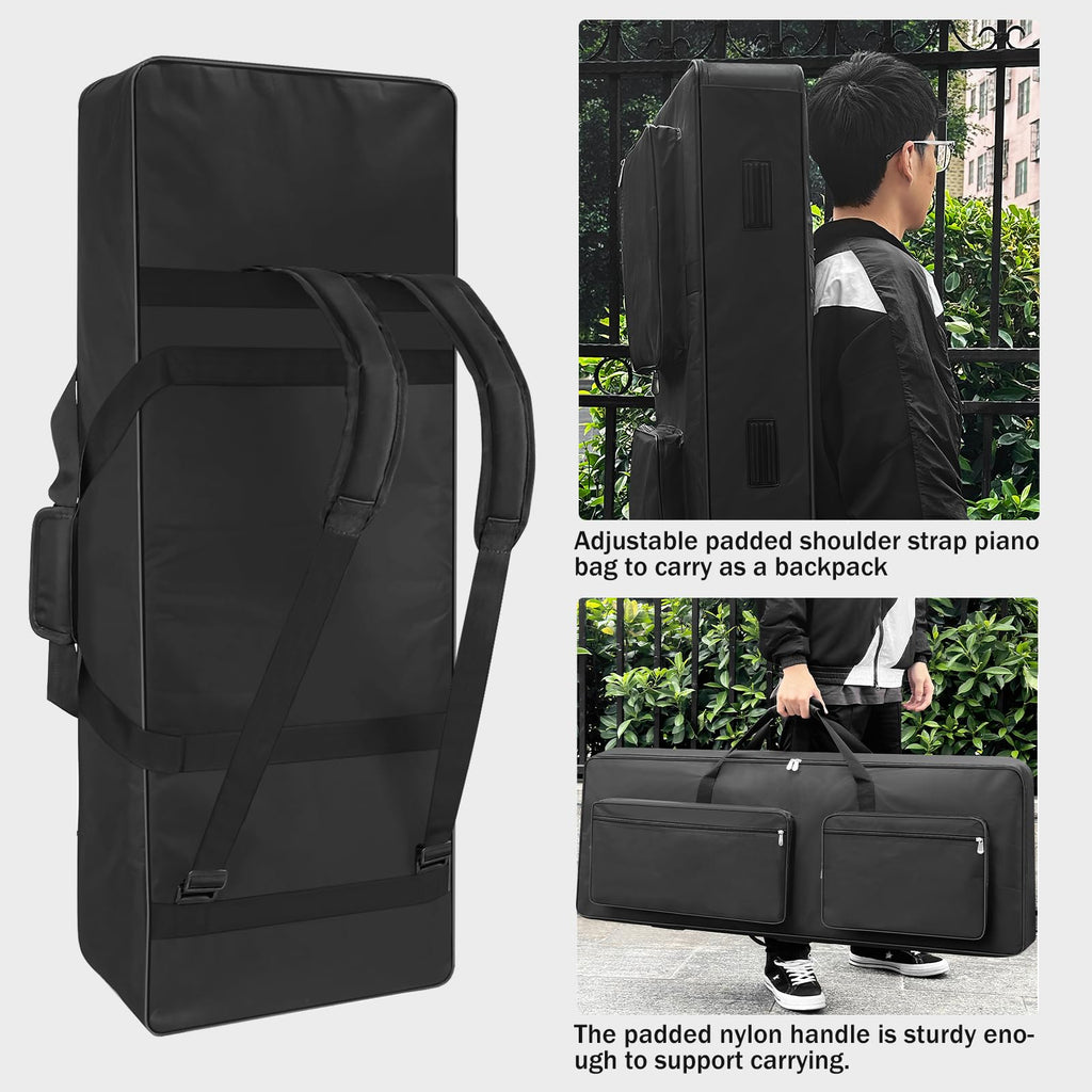 76 Key Piano Keyboard Case Bag with 4-Pocket (Black) P218